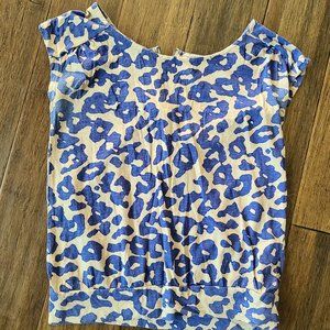 Loft Blue Leopard Top